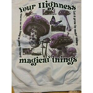Your Highness Hoodie XL | Mushroom Graphic Streetwear Pullover NWOT
